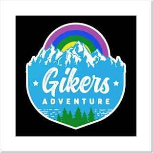 Gay Hiker and Biker Outdoor Activity Theme Gikers Posters and Art